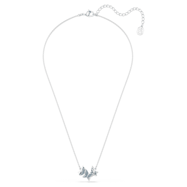 Idyllia Lilia necklace Butterfly, Blue, Rhodium plated - Image 2