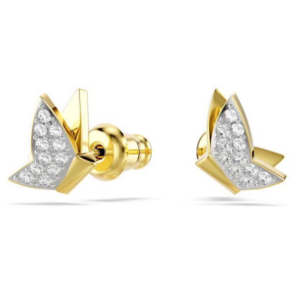 Idyllia Lilia stud earrings Butterfly, White, Gold-tone plated - Image 2