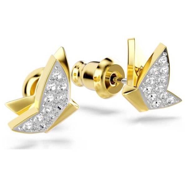 Idyllia Lilia stud earrings Butterfly, White, Gold-tone plated - Image 3