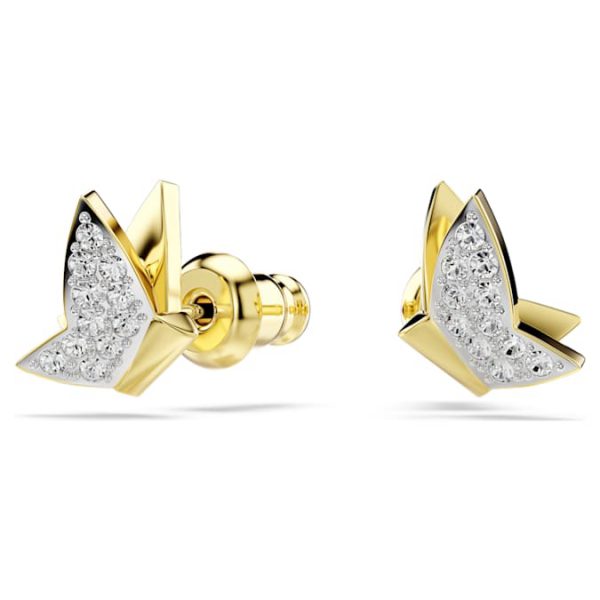 Idyllia Lilia stud earrings Butterfly, White, Gold-tone plated - Image 5