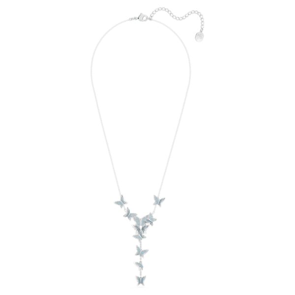 Idyllia Lilia Y necklace Butterfly, Blue, Rhodium plated - Image 3