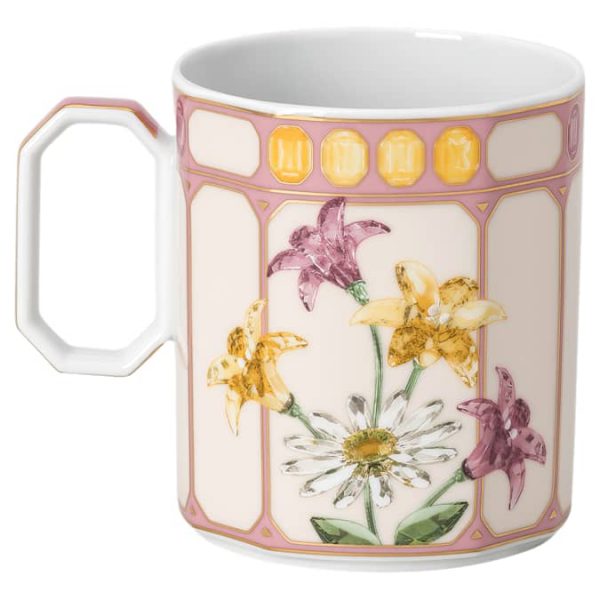 Idyllia mug Porcelain, Crystal print motif, Finch, Pink - Image 6