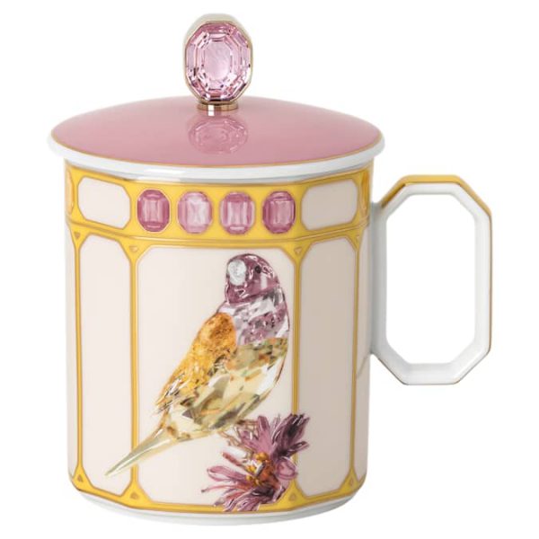 Idyllia mug Porcelain, Crystal print motif, Finch, Yellow - Image 6