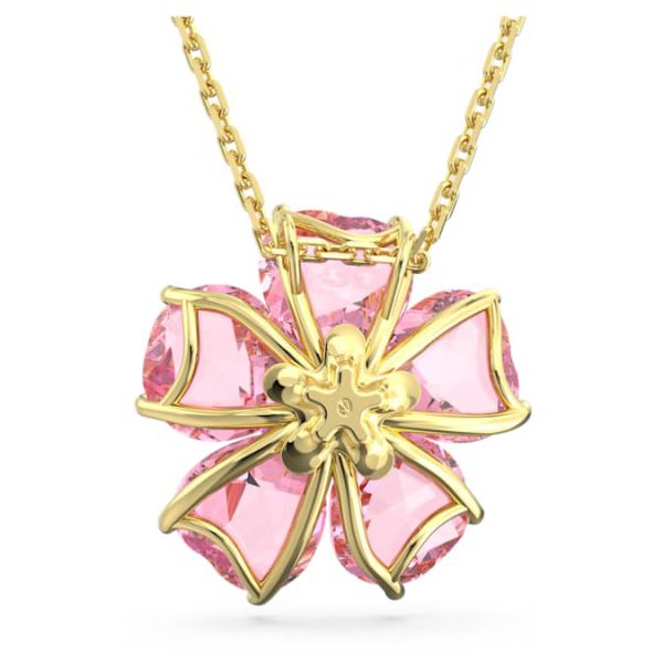 Idyllia necklace Flower, Pink, Gold-tone plated - Image 5
