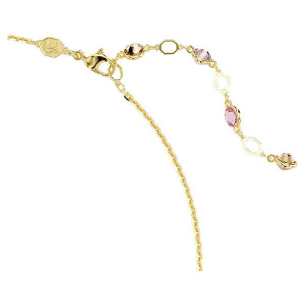 Idyllia necklace Mixed cuts, Flower, Multicolored, Gold-tone plated - Image 4