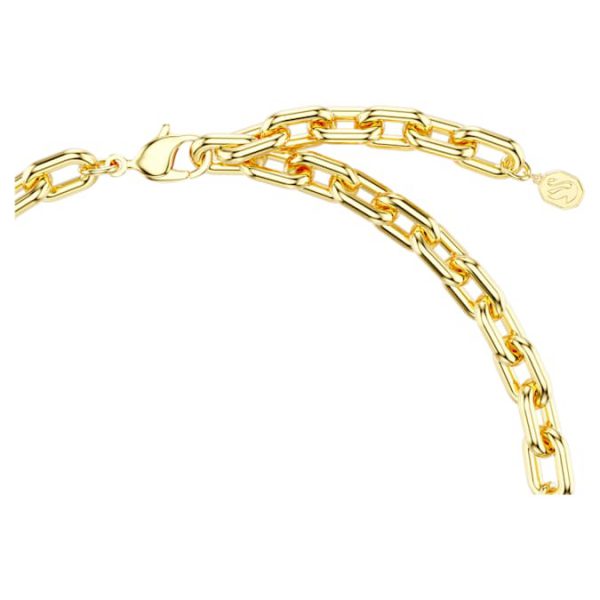 Idyllia necklace Mixed cuts, Pavé, Flower, Multicolored, Gold-tone plated - Image 4