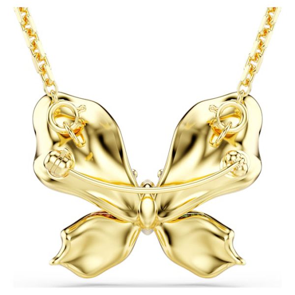 Idyllia pendant and brooch Mixed cuts, Pavé, Butterfly, Multicolored, Gold-tone plated - Image 5