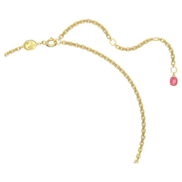 Idyllia pendant and brooch Pavé, Flower, Pink, Gold-tone plated - Image 4