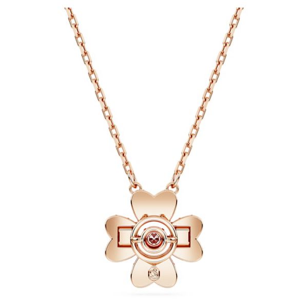 Idyllia pendant Clover, White, Rose gold-tone plated - Image 5