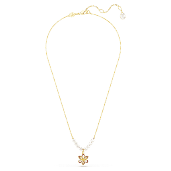 Idyllia pendant Crystal pearl, Mixed cuts, Flower, Multicolored, Gold-tone plated - Image 3