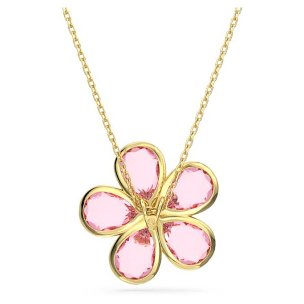 Idyllia pendant Flower, Small, Pink, Gold-tone plated - Image 5