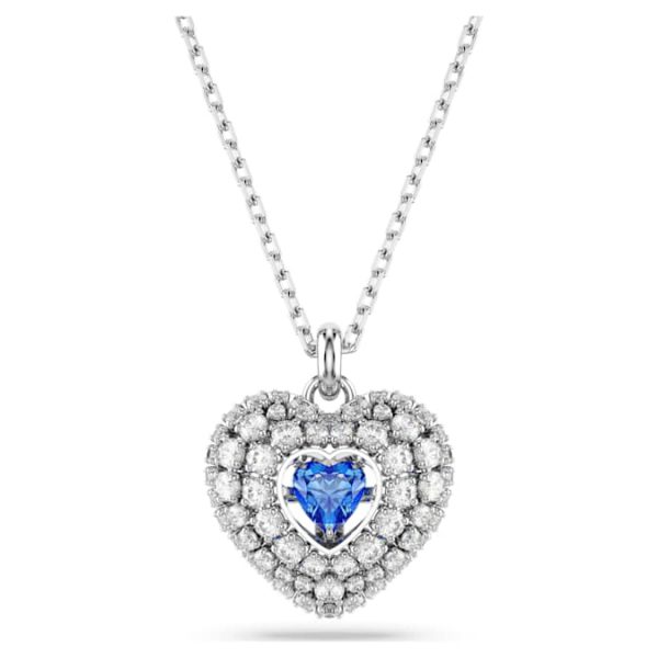 Idyllia pendant Heart, Blue, Rhodium plated - Image 2