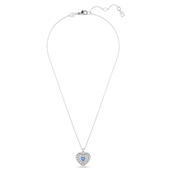 Idyllia pendant Heart, Blue, Rhodium plated - Image 3
