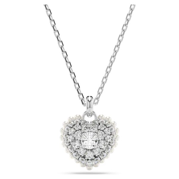 Idyllia pendant Heart, White, Rhodium plated - Image 7