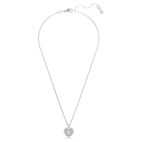Idyllia pendant Heart, White, Rhodium plated - Image 3