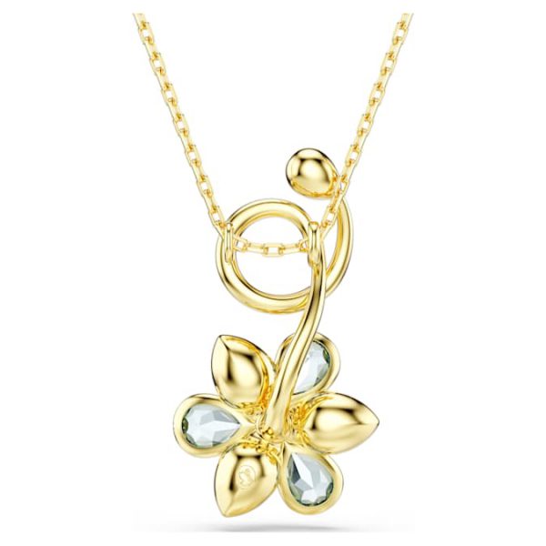 Idyllia pendant Mixed cuts, Flower, Blue, Gold-tone plated - Image 5