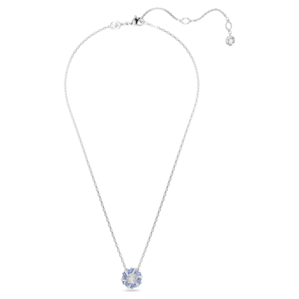 Idyllia pendant Mixed cuts, Flower, Blue, Rhodium plated - Image 3