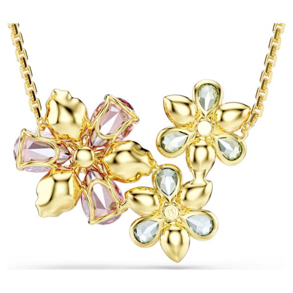 Idyllia pendant Mixed cuts, Flower, Multicolored, Gold-tone plated - Image 5