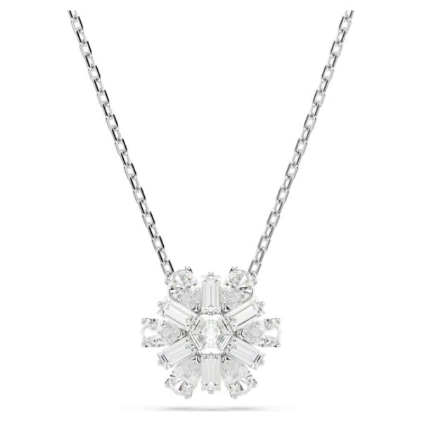 Idyllia pendant Mixed cuts, Snowflake, White, Rhodium plated - Image 6