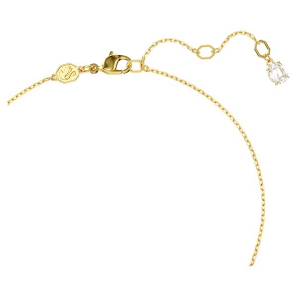 Idyllia pendant Octagon cut, Crystal pearl, Heart, Pink, Gold-tone plated - Image 4
