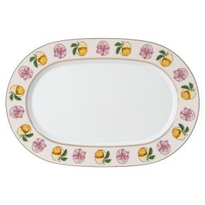 Idyllia platter Porcelain, Crystal print motif, Lily citron, Small, Multicolored