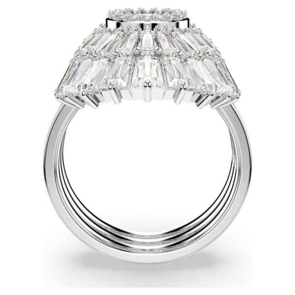 Idyllia ring Set (3), Mixed cuts, Shell, White, Rhodium plated - Image 5