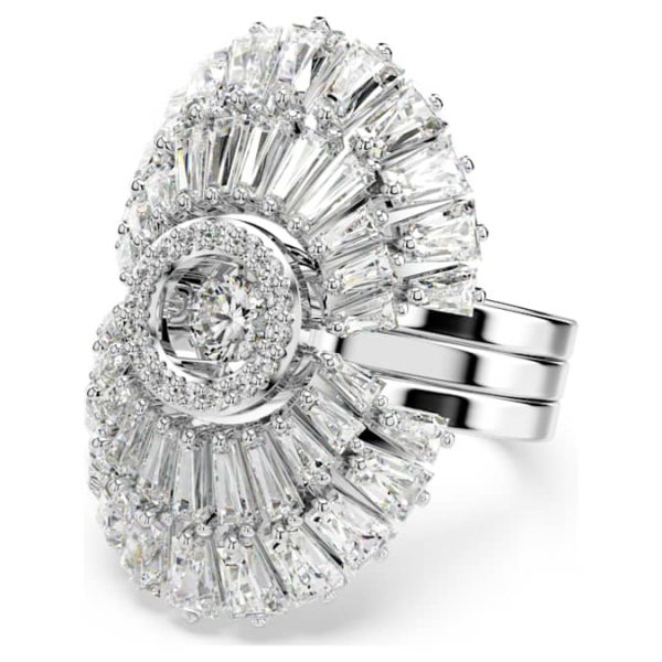 Idyllia ring Set (3), Mixed cuts, Shell, White, Rhodium plated - Image 7