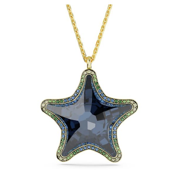 Idyllia SCS pendant Starfish, Blue, Gold-tone plated - Image 2