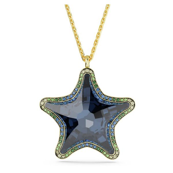 Idyllia SCS pendant Starfish, Blue, Gold-tone plated - Image 7