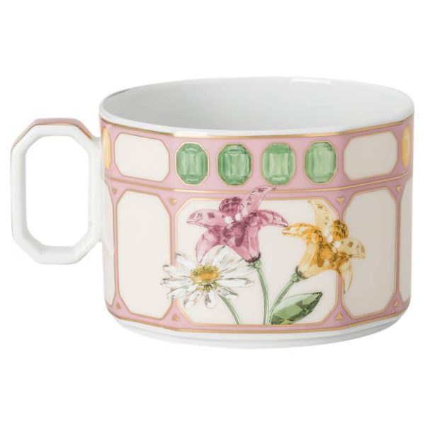 Idyllia teacup with saucer Porcelain, Crystal print motif, Bouquet, Multicolored - Image 5
