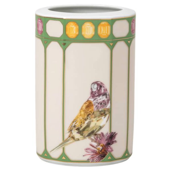 Idyllia vase Porcelain, Crystal print motif, Cockatoo, Small, Multicolored - Image 2