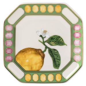 Idyllia vide poche Porcelain, Crystal print motif, Citron, Multicolored