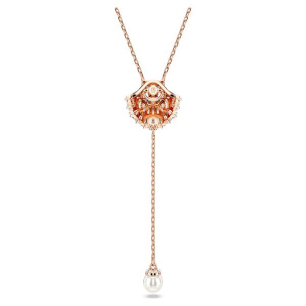 Idyllia Y pendant Crystal pearl, Shell, White, Rose gold-tone plated - Image 5