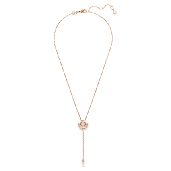 Idyllia Y pendant Crystal pearl, Shell, White, Rose gold-tone plated - Image 3