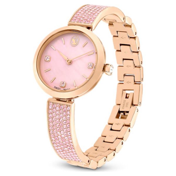 Illumina watch Swiss Made, Crystal bracelet, Pink, Rose gold-tone finish - Image 3