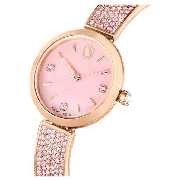 Illumina watch Swiss Made, Crystal bracelet, Pink, Rose gold-tone finish - Image 5