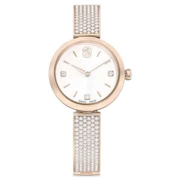 Illumina watch Swiss Made, Metal bracelet, Gold tone, Champagne gold-tone finish - Image 2