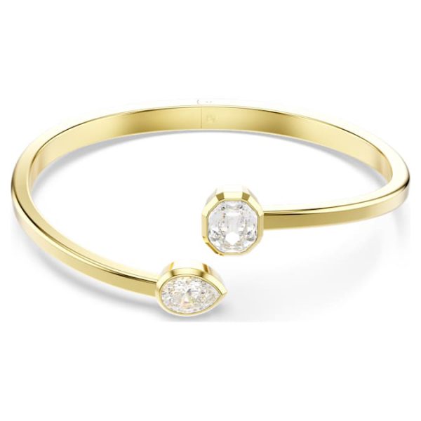 Imber bangle Mixed cuts, White, Gold-tone plated - Image 2