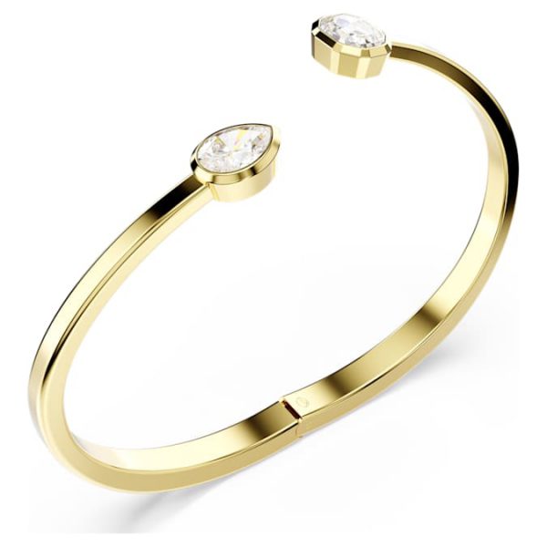 Imber bangle Mixed cuts, White, Gold-tone plated - Image 4