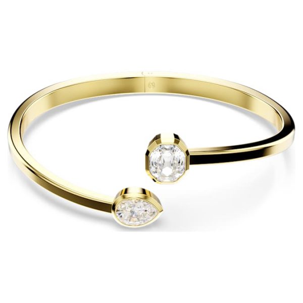Imber bangle Mixed cuts, White, Gold-tone plated - Image 7