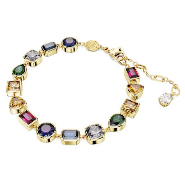 Imber bracelet Mixed cuts, Multicolored, Gold-tone plated - Image 3