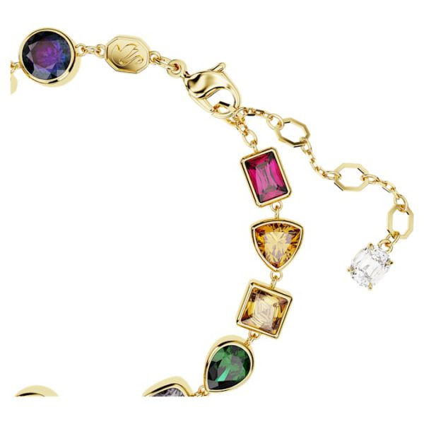 Imber bracelet Mixed cuts, Multicolored, Gold-tone plated - Image 4