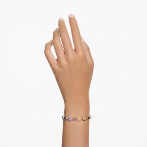 Imber bracelet Mixed cuts, Multicolored, Gold-tone plated