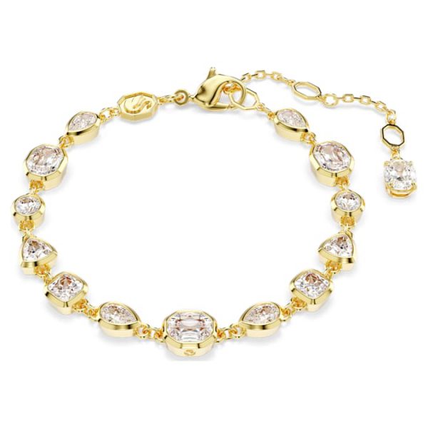 Imber bracelet Mixed cuts, White, Gold-tone plated - Image 2