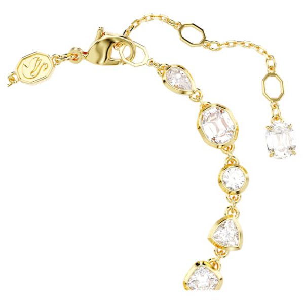 Imber bracelet Mixed cuts, White, Gold-tone plated - Image 4