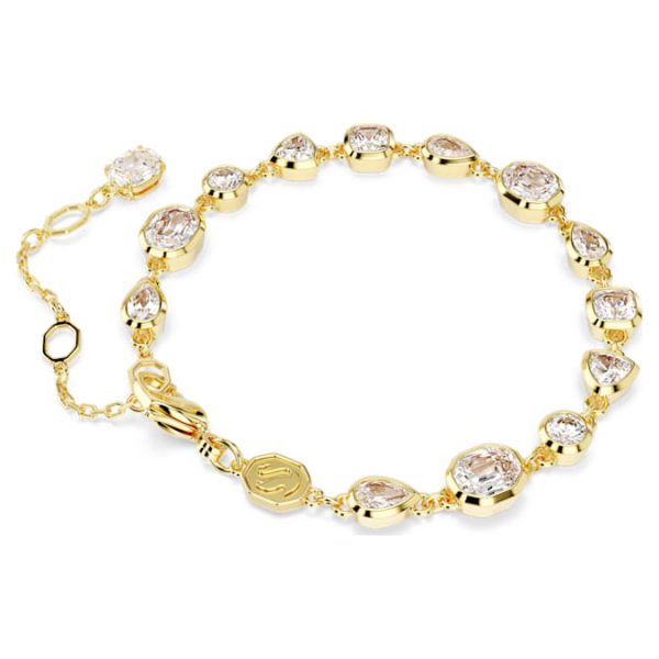 Imber bracelet Mixed cuts, White, Gold-tone plated - Image 5