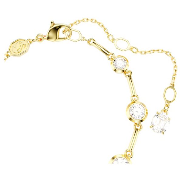 Imber bracelet Mixed round cuts, White, Gold-tone plated - Image 4