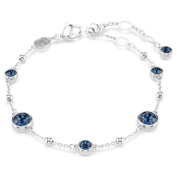 Imber bracelet Round cut, Blue, Rhodium plated - Image 2
