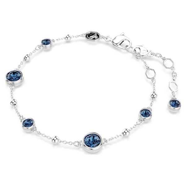Imber bracelet Round cut, Blue, Rhodium plated - Image 3