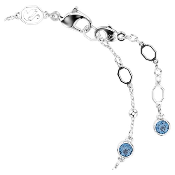 Imber bracelet Round cut, Blue, Rhodium plated - Image 4